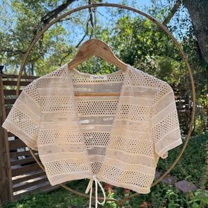 Dippin’ Daisy’s Crochet Tie Front Bolero Shrug • Never Worn • Size L